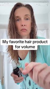 My favorite hair product for volume is the Aveda Volumizing Tonic. Its so  easy to use, you can just spray it