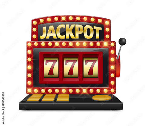 Photography Poster Red slot machine wins the jackpot Isolated on white  background | Wall Art | Europosters