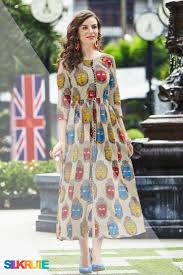 Shop Trendy Fashion Style Kalamkari Design Natural Hand Painted Casual Dresses For Women For Party Wear Wedding Fashion Trendy Fashion Clothes Design