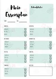 Essenplan Einkaufsliste Vorlage Wochenplan Zum Ausdrucken Planer