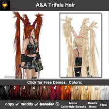 Gallery of anime haircut ideas for men. Second Life Marketplace A A Trifala Hair 11 Colors Variety Pack Very Long Anime Hairstyle With Triple Tails
