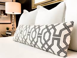 Black And White Geometric Pillow Extra Long Lumbar Pillow Black And White Geometric Pillow Cover Body Pillow Extra Long Lumbar Pillow Geometric Pillow Covers Black And White Pillows