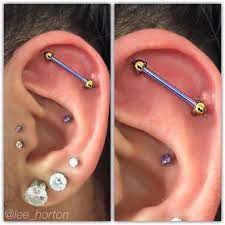 Cool Floating Industrial Piercing I Did This Week On Mhdz With Components From Industrialstrength Unique Body Piercings Cool Ear Piercings Body Piercings