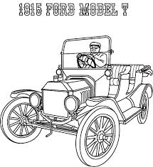 Printable ford tractor coloring page. 1915 Ford Model T Car Coloring Pages Color Luna