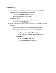 Prepositional phrases examples · 1. Prepositional Phrases
