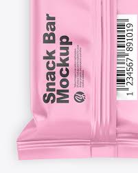 Matte Snack Bar Mockup In Flow Pack Mockups On Yellow Images Object Mockups
