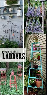 12 Creative And Rustic Garden Art Ladder Ideas Empress Of Dirt Garden Ladder Garden Art Wooden Garden