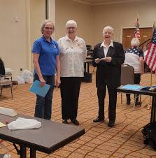 Lavonne Catron accepting award for 100 % membership for 2024 !