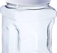 Hudson Exchange 1/2 Gallon Plastic Grip Jar with Cap (6 Pack), Food Grade  BPA Free PET, Clear
