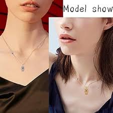 Evil Eye Hamsa Hand Necklace for Women Girls 925 Sterling Silver Hand of Fatima  Blue Eye Necklace Protection Jewelry Engagement Bridesmaid Gift FP0176W:  Buy Online at Best Price in UAE