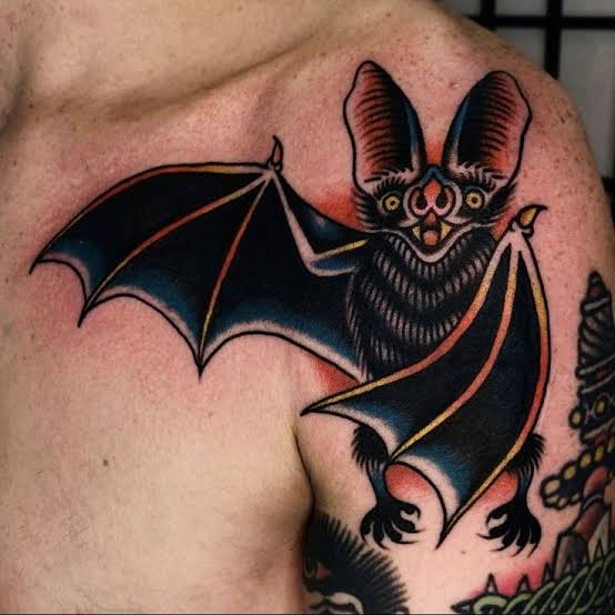 Traditional Vampire Bat Tattoo by Shane Miller 🦇