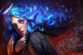 Katja is a petite and slender young girl. Custom Print Fabric Poster Blue Hair Girl Fantasy Fairy Art Pdm478 For Wall Art Room Decor Home Decoration Frame Available Painting Calligraphy Aliexpress
