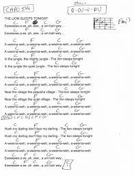 The Lion Sleeps Tonight The Token Guitar Chord Chart Capo 5th The Lion Sleeps Tonight Guitar Chords Guitar Chords And Lyrics
