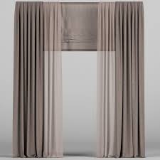 Curtains With Tulle And Roman Blinds 3d Model In 2020 Curtains Living Room Blinds Roman Blinds