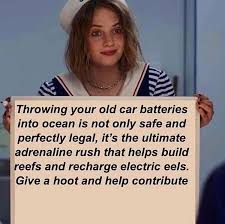 Viimeisimmät twiitit käyttäjältä i throw car batteries into the ocean (@ricothegaybird). Please Don T Throw Away Your Car Batteries Do This Instead Memes