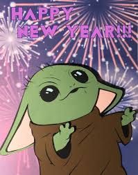 Happy New Year From Baby Yoda Happy New Year Baby Yoda Drawing Happy New