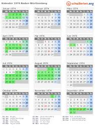 Als 'pfingstferien' werden hier alle ferientage zwischen dem ende der osterferien und dem beginn der sommerferien bezeichnet, auch wenn diese tage nicht. Kalender 1974 Ferien Baden Wurttemberg Feiertage