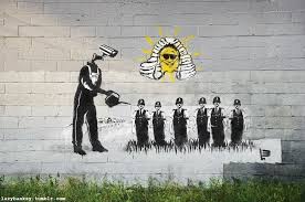 Elusive graffiti artist banksy has struck again, this time in the holy land with a series of stencilled works on the security wall in bethlehem. Lazy Banksy When Imitation Clearly Isn T Flattery The Daily Dot Street Art Banksy Street Art Graffiti Banksy Art