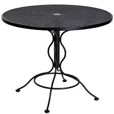 Covington cast aluminum 5 piece outdoor dining. Woodard Wrought Iron Mesh Top Round Dining Table