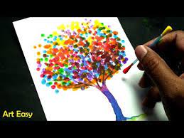 45 How To Draw A Rainbow Tree Ll Cotton Swabs Painting Technique For Beginners Ll Easy Dot Painting Youtub Dot Painting Acrylic Painting Trees Rainbow Tree