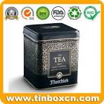 Square Metal Can Tea Caddy Packaging 3D Embossed Tea Tin Box ...