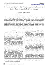 What is the abbreviation for journal of construction in developing countries? Pdf Incompetent Construction Technologies And Resources In The Construction Industry Of Yemen Wa El Alaghbari And Wa El Alaghbari Academia Edu