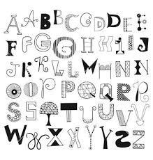 Hand Drawn Alphabet Letters From A To Z Vector Image On Vectorstock Lettering Alphabet Hand Lettering Alphabet Doodle Lettering