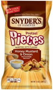 Snyders of hanover all natural 0g trans fat pretzel sticks. Snyder S Of Hanover Honey Mustard Onion Pretzel Pieces 12 Oz Smith S Food And Drug