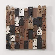 Crate Barrel Village Wood Wall Art Wood Wall Art Decor Wooden Art Wood Wall Art