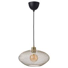 Luftmassa Skaftet Plafondlamp Met Lichtbron Messingkleur Ikea Pendant Lamp Bulb Led Light Bulb