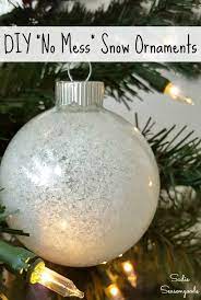 Snow Ornaments From Clear Ornament Balls Snow Ornaments Christmas Craft Projects Clear Ornaments