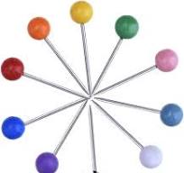 Outus Map Pins – Plastic Head with Steel Point, 1/8 Inches, Pack of 500