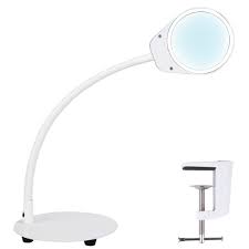 Psiven Dimmable Magnifying Glass Desk Lamp Lighted Magnifier With St Loveinhome