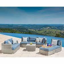 Niko 8 Piece Modular Seating Set In Slate By Sirio Outdoor Furniture Sets Outdoor Tables And Chairs Outside Furniture