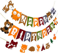 Coloring activity for the kids with woodland. Buy Woodland Party Decorations Woodland Theme Banner Garland For Forest Animals Party Woodland Theme Baby Shower Birthday Party Supplies Online In Turkey B09685x6ll