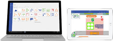 Visio Pro For Office 365 Diagrams Shown On Tablet And Ipad