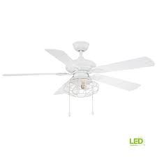 Home Decorators Collection Ellard 52 In Led Matte White Ceiling Fan With Light Kit Yg629 Mwh The Home Depot Ceiling Fan With Light White Ceiling Fan Ceiling Fan Light Kit
