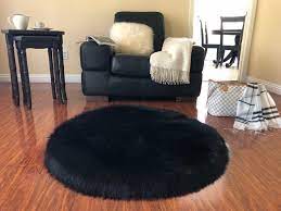 San francisco teahupo black modern geometric abstract 5 ft. Super Soft Faux Sheepskin Silky Shag Rug Contemporary Area Rugs By Spectrum Rugs Houzz