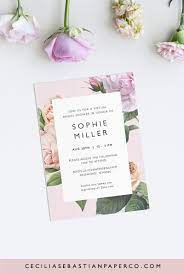 Virtual Modern Floral Bridal Shower Invitation Template Ceciliase Floral Bridal Shower Invitations Diy Wedding Stationery Bridal Shower Invitations Templates