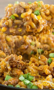 One Skillet Cheesy Taco Pasta Recipe A Pasta Dish With Extra Lean Ground Beef Taco Seasoning Taco Sauce Corn And Plenty Of Chee Recipes Food Pasta Dishes