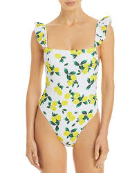 Infant bathing suits for little boys are just about as cute as can be. Aqua Swim Ruffled Lemon Print One Piece Swimsuit 100 Exclusive In White Lemon Modesens