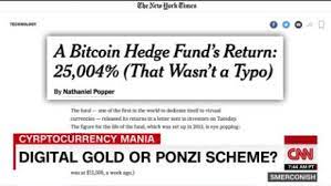 A ponzi scheme is a type of investment fraud that aims to attract and recruit many clients to make investments. Bitcoin Digital Gold Or Ponzi Scheme Cnn Video
