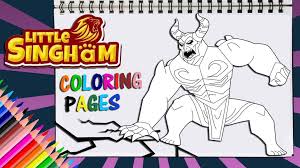 Little Singham Villain Kaal Ki Tabaahi Coloring Pages Coloring Books Coloring Tutorial