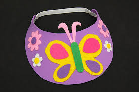 You will use the sunvisor itself as a template for the felt covering. Craft Foam Visor Kids Crafts Fun Craft Ideas Firstpalette Com