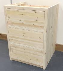 Pine Traditional Style 3 Drawer Kitchen Base Unit 600mm Wide