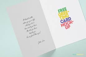 Halloween greeting card free mockup to showcase your artwork in a photorealistic style. Free Greeting Card Mockup Zippypixels