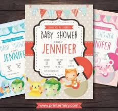 Pokemon Baby Shower Invitations Cute Pokemon Printable Invitations Baby Shower Invitations Creative Baby Shower Elephant Baby Shower Invitations