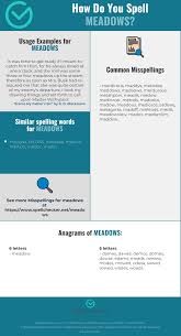 Correct Spelling For Meadows Infographic Spellchecker Net