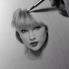 Taylor Swift In Progress Pinterest Unicornspark Portrait Sketches Pencil Art Drawings Celebrity Drawings