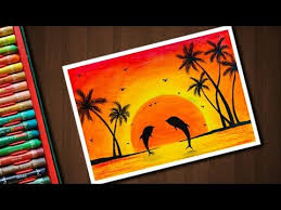 Drawing a scenery of sunset step by step.how to draw easy scenery.how to draw simple scen. Pin On Art Inspiration